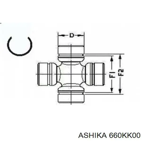 660KK00 Ashika cruceta de árbol de cardán trasero