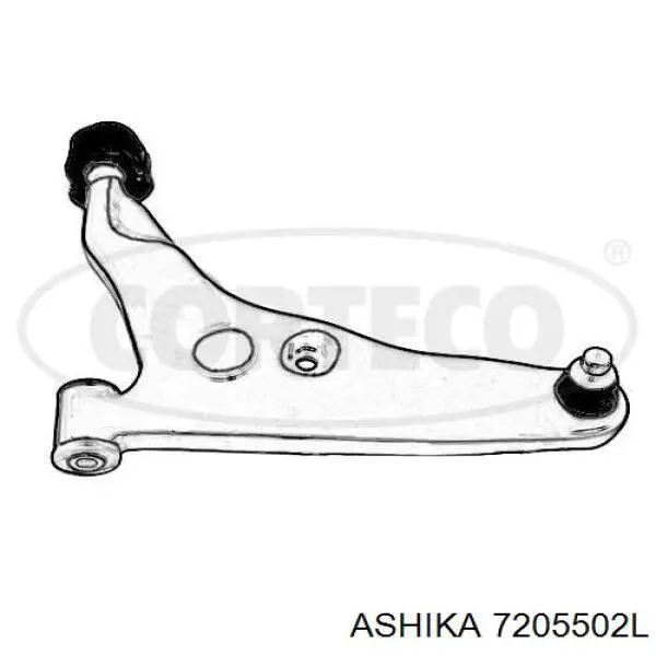 72-05-502L Ashika barra oscilante, suspensión de ruedas delantera, inferior izquierda