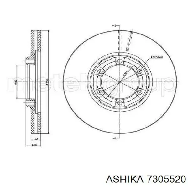 73-05-520 Ashika rótula de suspensión superior