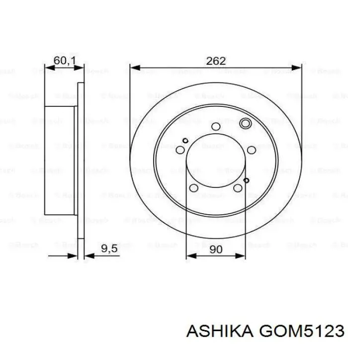 Silentblock del brazo de suspensión GOM5123 Ashika