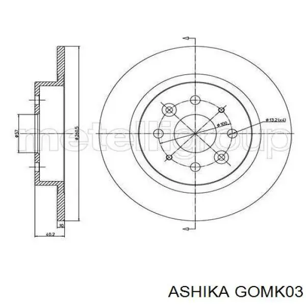 Silentblock del brazo de suspensión GOMK03 Ashika