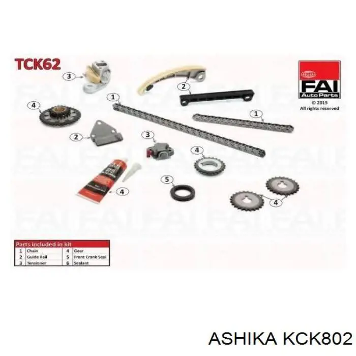 KCK802 Ashika kit de cadenas de distribución