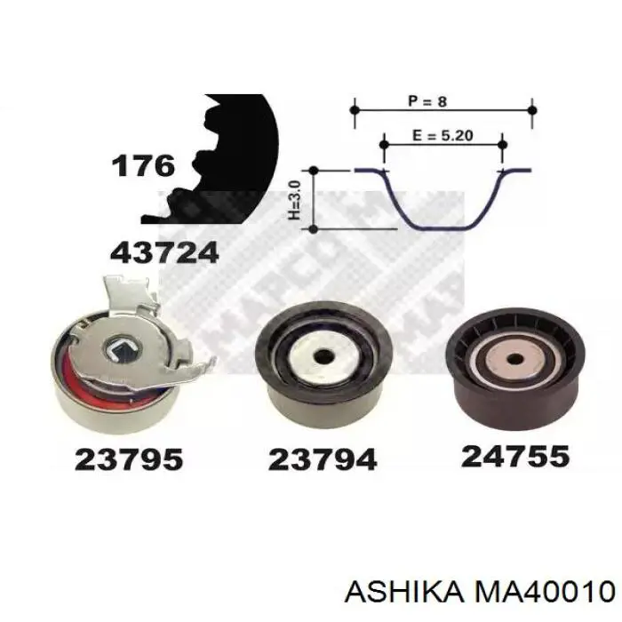 MA-40010 Ashika amortiguador trasero