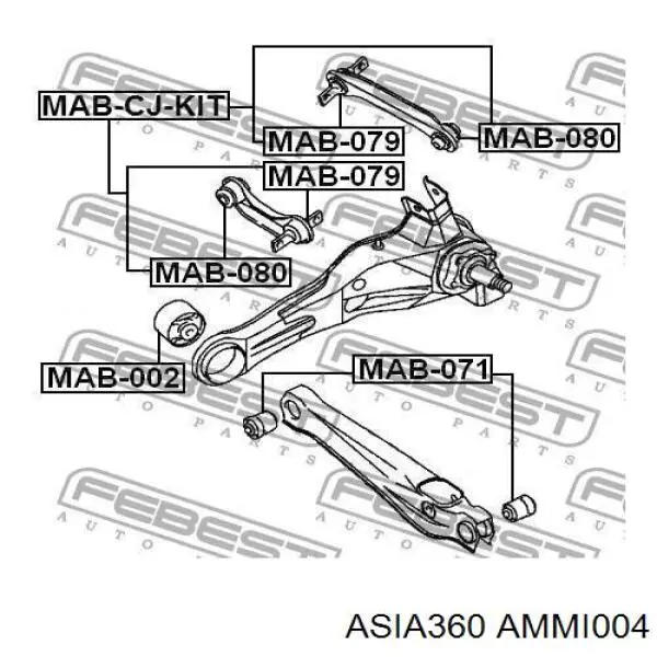 AMMI004 Asia360 silentblock de mangueta trasera