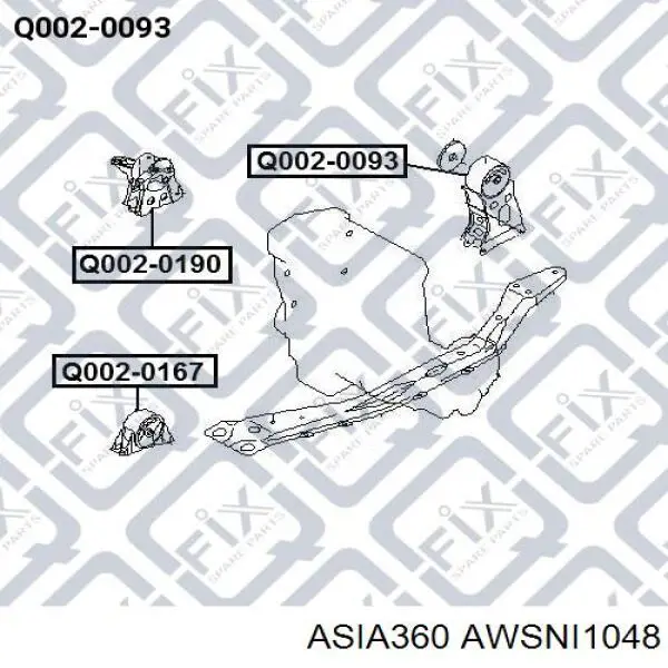 AWSNI1048 Asia360 soporte de motor trasero