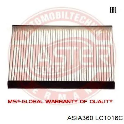 LC-1016C Asia360 filtro habitáculo