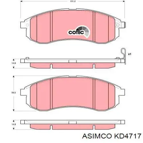 KD4717 Asimco pastillas de freno delanteras