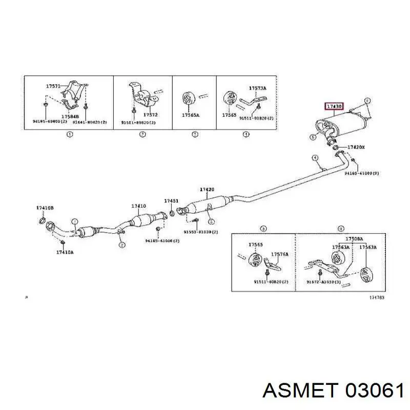 03061 Asmet silenciador posterior