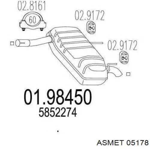 Silenciador trasero para Opel Vectra 