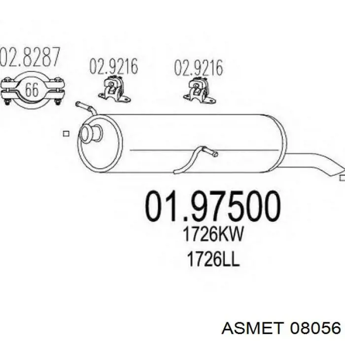 08056 Asmet silenciador posterior