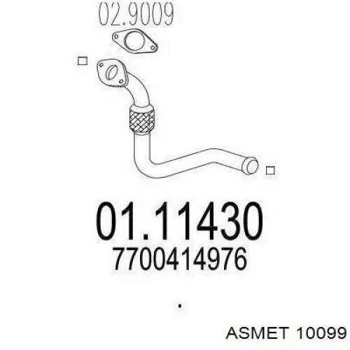 Tubo de escape delantero Asmet 10099 precio, desde 65,46 EUR