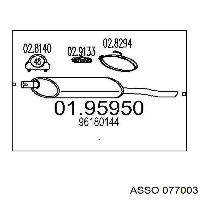 07.7003 Asso silenciador posterior