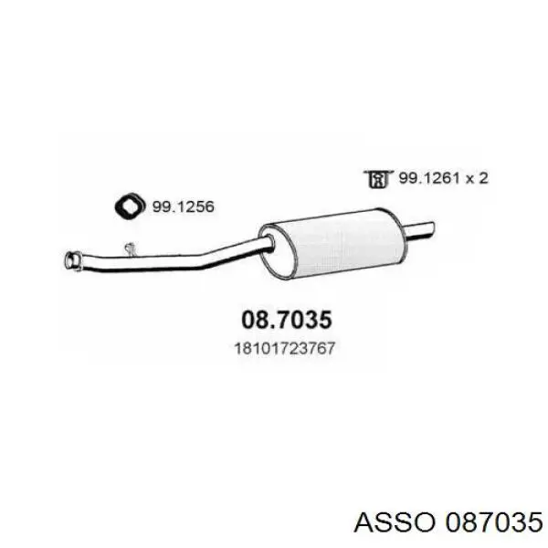 087035 Asso silenciador posterior