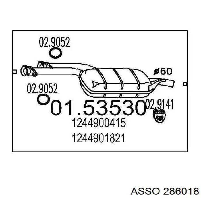 286018 Asso silenciador posterior