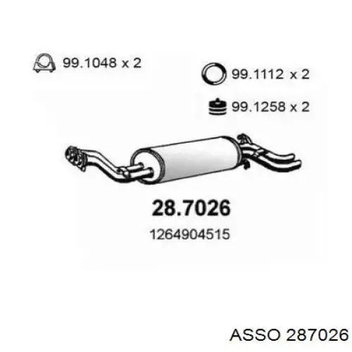 Comprar A1264904515 Mercedes Silenciador trasero
