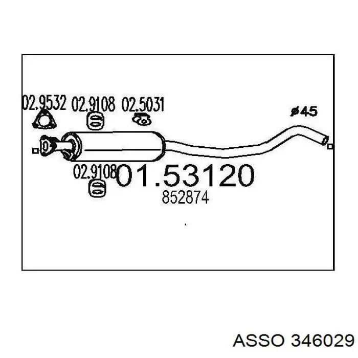 34.6029 Asso silenciador del medio