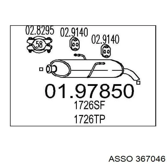 367046 Asso silenciador posterior