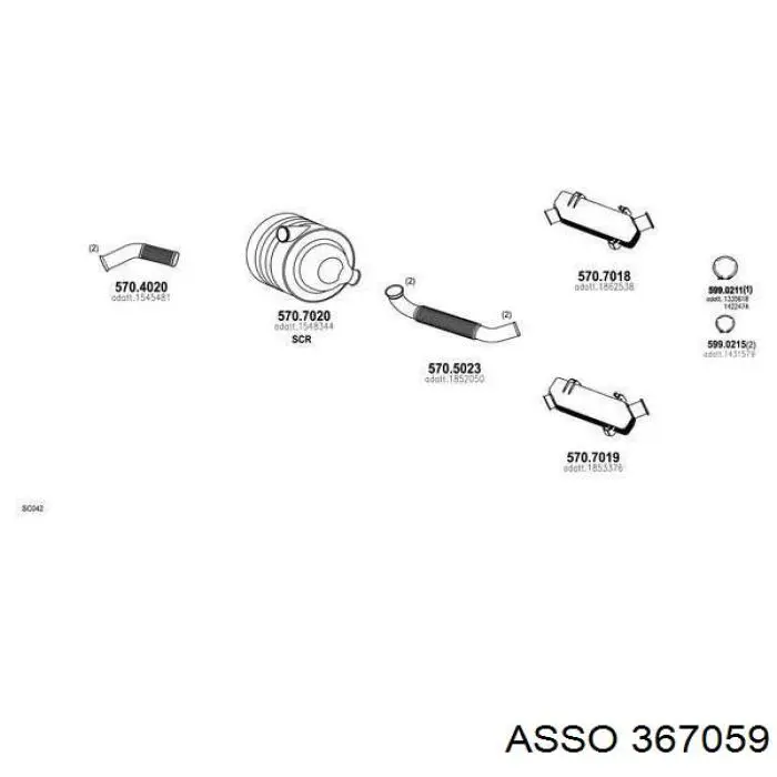 36.7059 Asso silenciador posterior