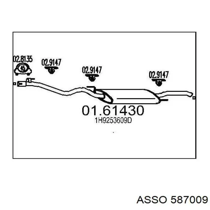 58.7009 Asso silenciador posterior