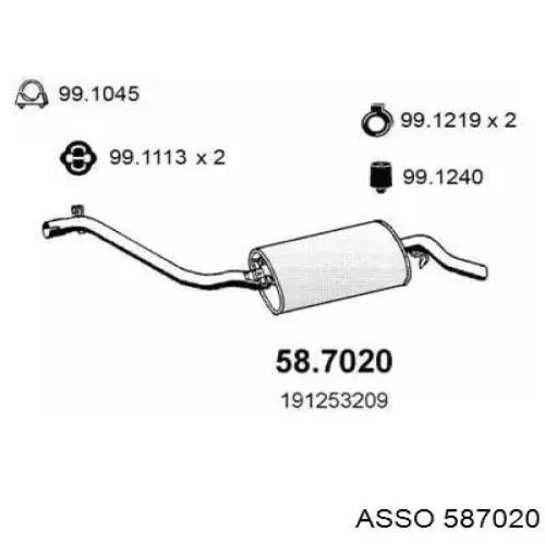Comprar 587020 Asso Silenciador trasero