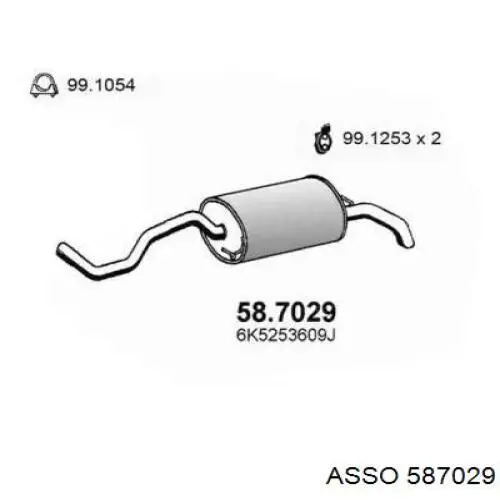 58.7029 Asso silenciador posterior