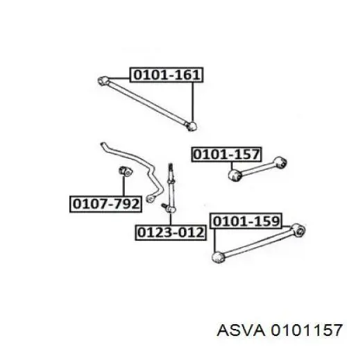 0101157 Asva suspensión, brazo oscilante, eje trasero, superior