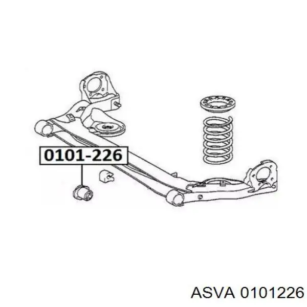 0101226 Asva suspensión, cuerpo del eje trasero