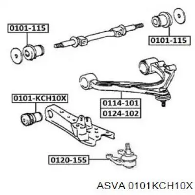 0101KCH10X Asva silentblock de suspensión delantero inferior