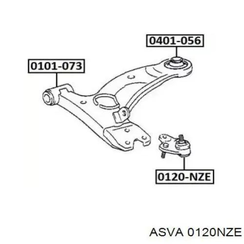 0120-NZE Asva rótula de suspensión inferior