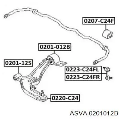 0201012B Asva silentblock de suspensión delantero inferior