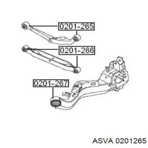 0201265 Asva silentblock de brazo de suspensión trasero superior