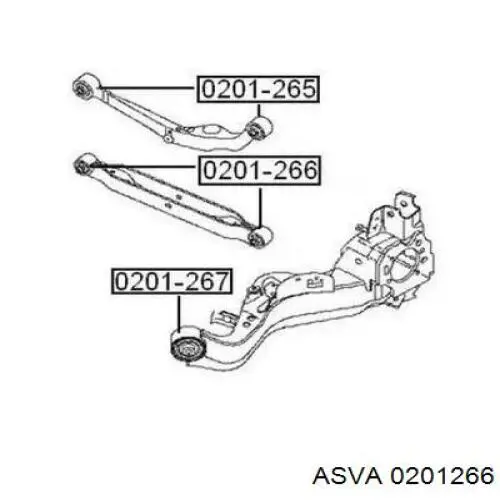 0201266 Asva suspensión, brazo oscilante trasero inferior