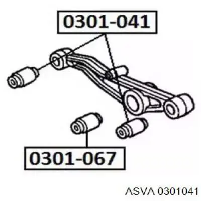 0301041 Asva suspensión, brazo oscilante trasero inferior