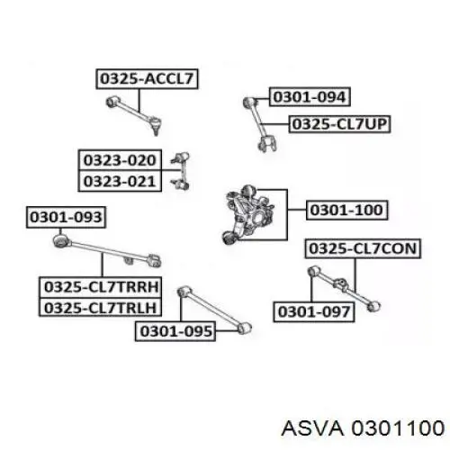 0301100 Asva silentblock de mangueta trasera