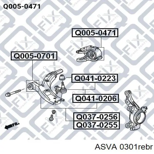 Silentblock de suspensión delantero inferior Honda CR-V 3 RE