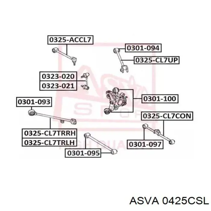 0425-CSL Asva barra transversal de suspensión trasera