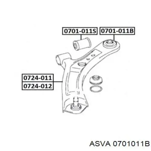 0701011B Asva silentblock de suspensión delantero inferior