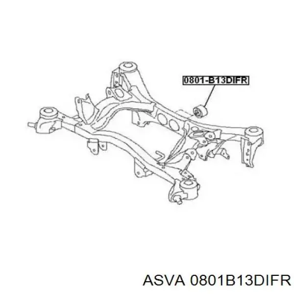 0801B13DIFR Asva suspensión, cuerpo del eje trasero