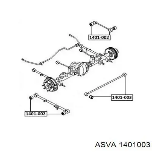 1401003 Asva silentblock de brazo suspensión trasero transversal