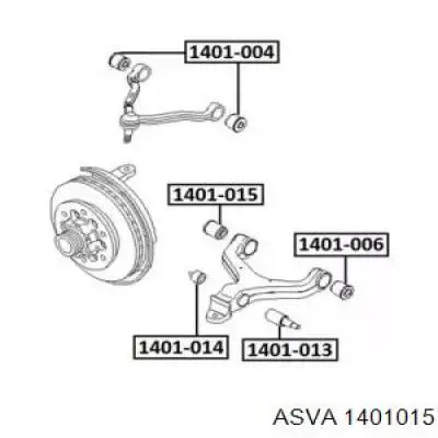 1401015 Asva silentblock de suspensión delantero inferior