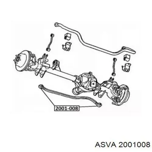 2001008 Asva silentblock de brazo suspensión trasero transversal