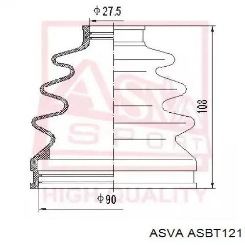 Fuelle exterior del eje de transmisión trasero Honda 42017S71000