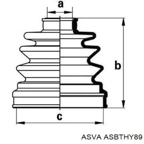 ASBTHY89 Asva fuelle, árbol de transmisión delantero interior