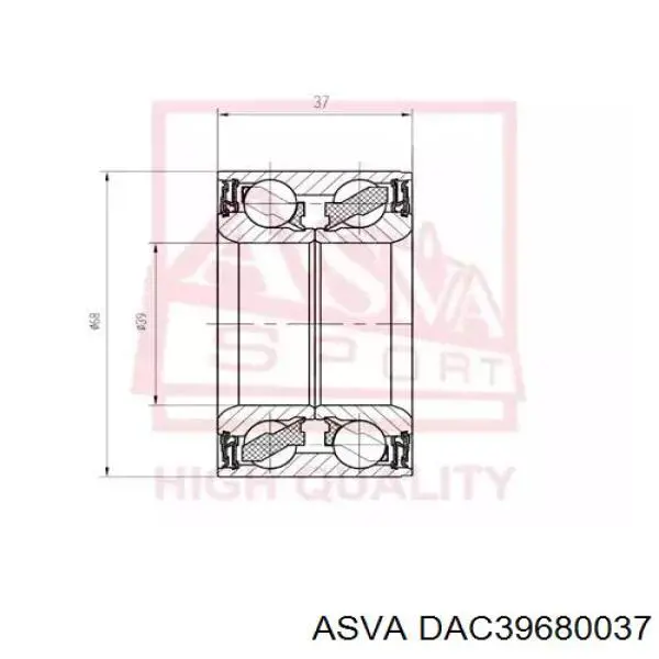 DAC39680037 Asva cojinete de rueda delantero/trasero