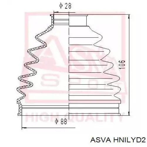 HNILYD2 Asva junta homocinética interior delantera izquierda
