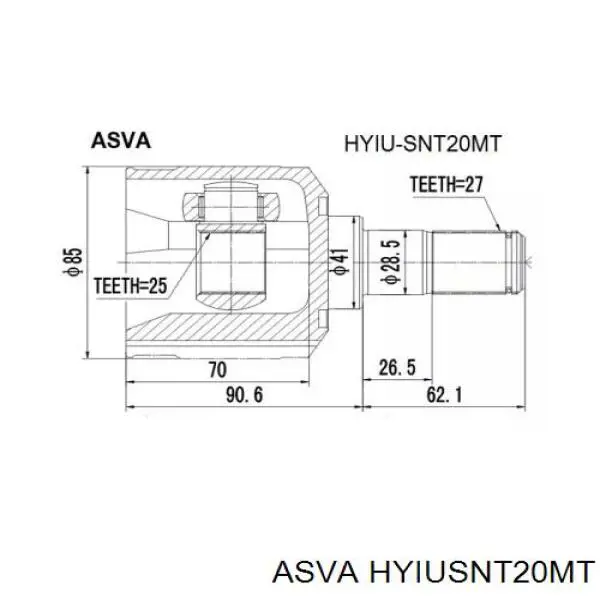 Juego de articulación, árbol de transmisión, interior delantera para Hyundai Trajet (FO)