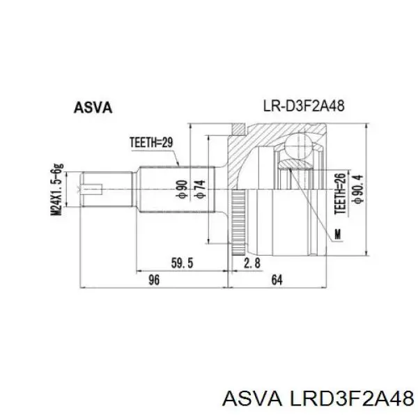 Junta homocinética exterior delantera Land Rover TDJ500030 precio, desde 47,63 EUR