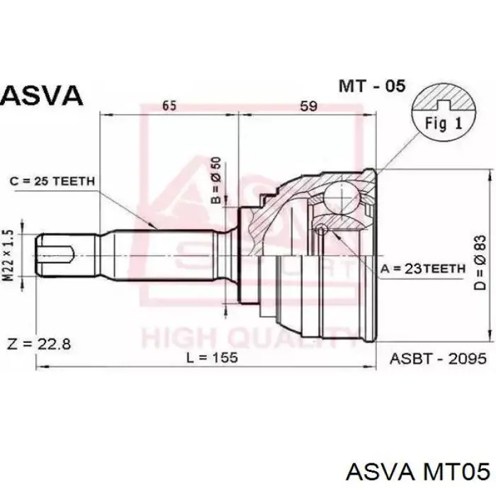 Junta homocinética exterior delantera HDK MI005 precio, desde 35,81 EUR