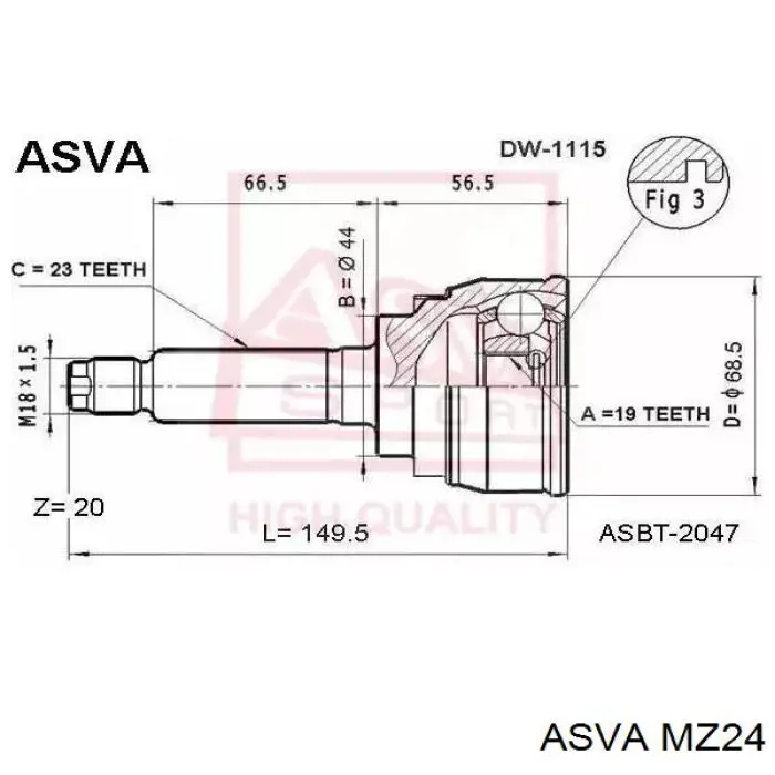Junta homocinetica F02425400D Mazda