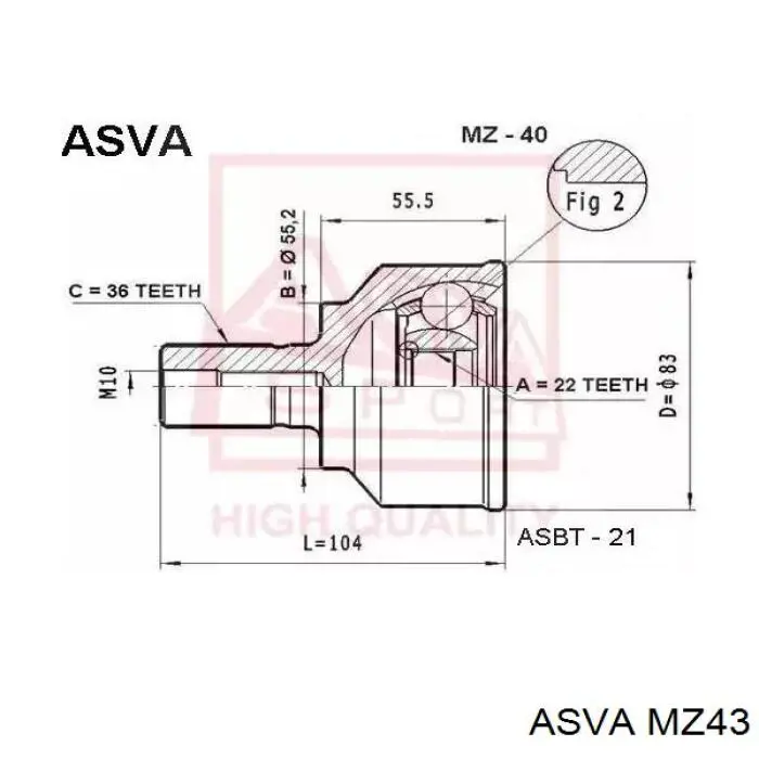 Comprar GR282560X Mazda Junta homocinetica